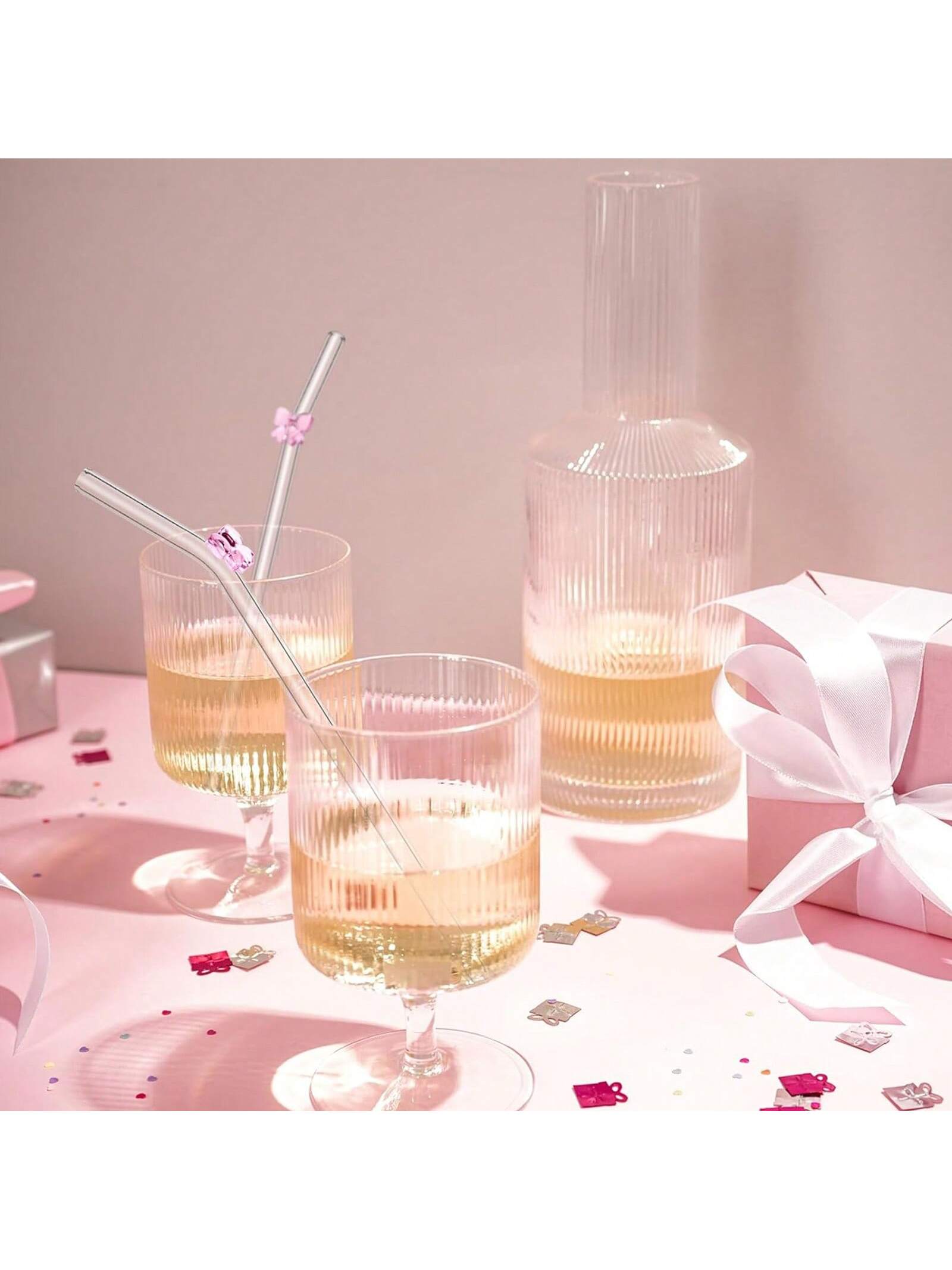 7PCS Reusable Bow Glass Straws - Espresso Shot Glass 评论和价格